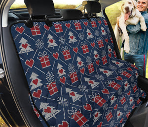 Christmas Gift Knitted Pattern Print Pet Car Back Seat Cover