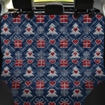 Christmas Gift Knitted Pattern Print Pet Car Back Seat Cover