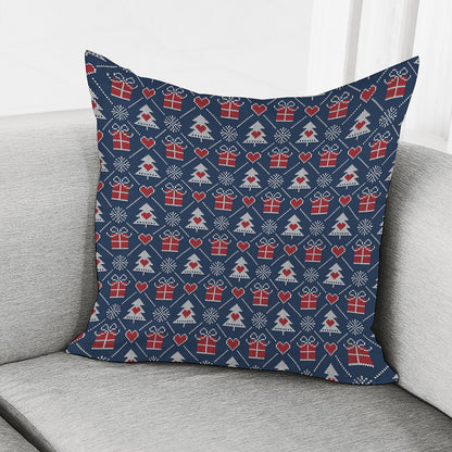 Christmas Gift Knitted Pattern Print Pillow Cover