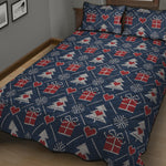 Christmas Gift Knitted Pattern Print Quilt Bed Set