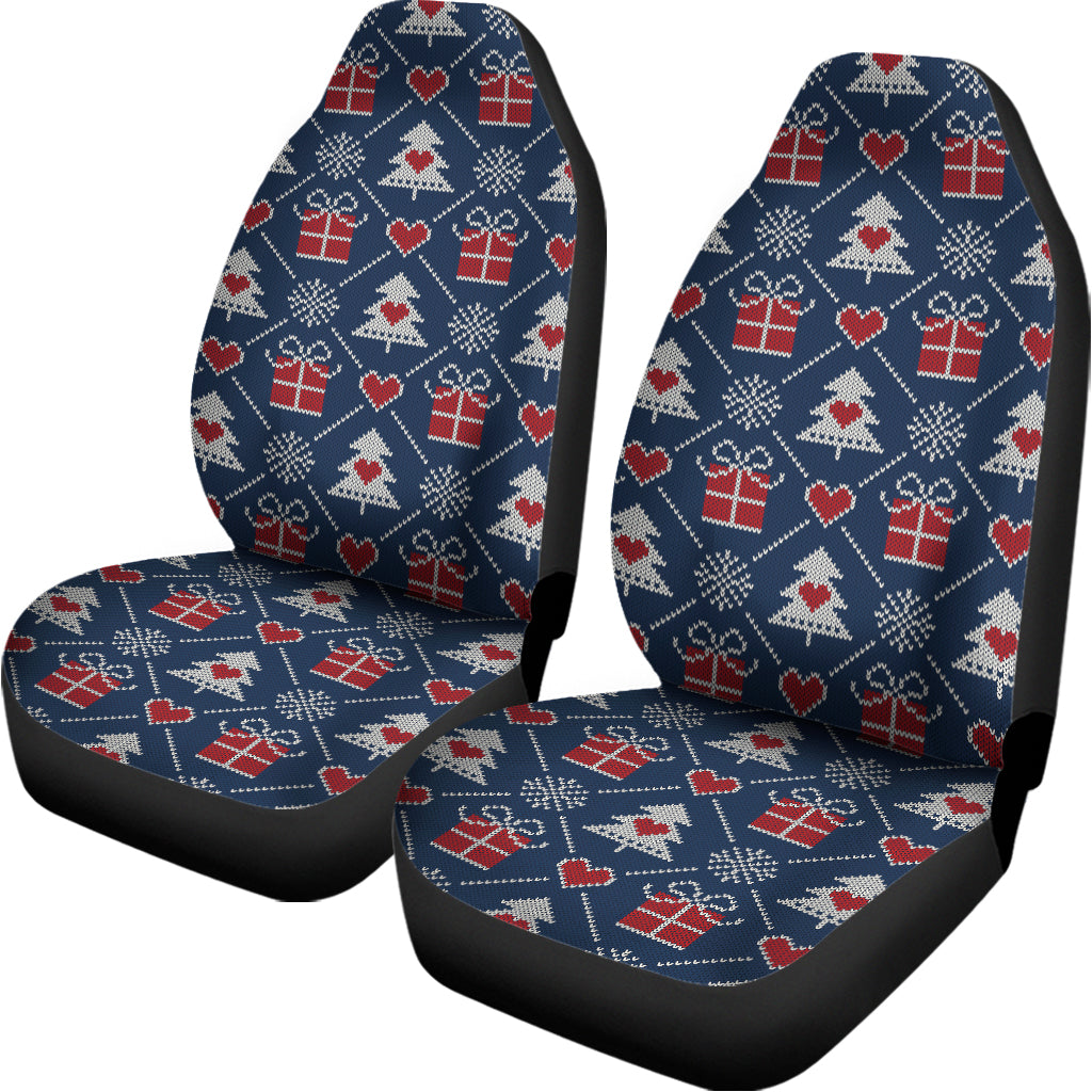 Christmas Gift Knitted Pattern Print Universal Fit Car Seat Covers