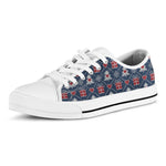 Christmas Gift Knitted Pattern Print White Low Top Shoes
