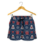 Christmas Gift Knitted Pattern Print Women's Shorts