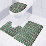 Christmas Gingerbread Man Pattern Print 3 Piece Bath Mat Set