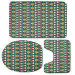 Christmas Gingerbread Man Pattern Print 3 Piece Bath Mat Set