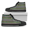 Christmas Gingerbread Man Pattern Print Black High Top Shoes