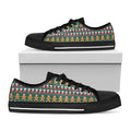 Christmas Gingerbread Man Pattern Print Black Low Top Sneakers