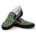 Christmas Gingerbread Man Pattern Print Black Slip On Sneakers