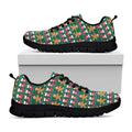 Christmas Gingerbread Man Pattern Print Black Running Shoes