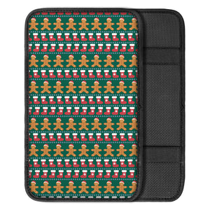 Christmas Gingerbread Man Pattern Print Car Center Console Cover