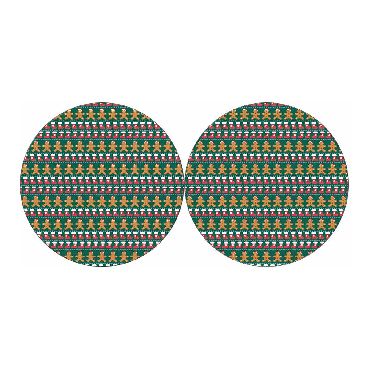 Christmas Gingerbread Man Pattern Print Car Coasters