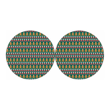 Christmas Gingerbread Man Pattern Print Car Coasters