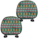 Christmas Gingerbread Man Pattern Print Car Headrest Covers