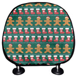 Christmas Gingerbread Man Pattern Print Car Headrest Covers