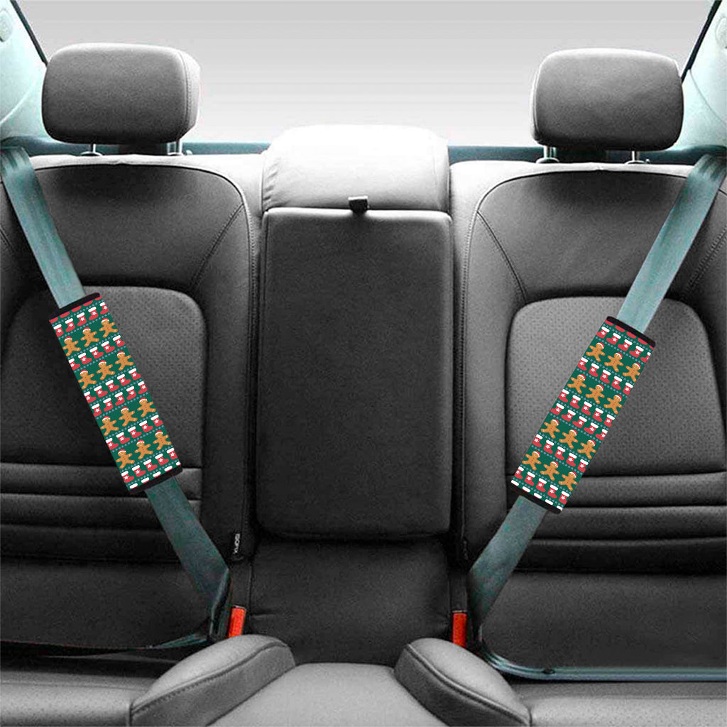 Christmas Gingerbread Man Pattern Print Car Seat Belt Covers