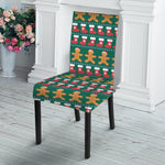 Christmas Gingerbread Man Pattern Print Dining Chair Slipcover
