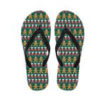 Christmas Gingerbread Man Pattern Print Flip Flops