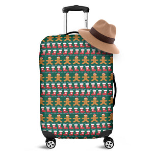 Christmas Gingerbread Man Pattern Print Luggage Cover