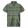 Christmas Gingerbread Man Pattern Print Men's Short Sleeve Shirt