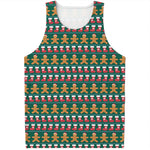 Christmas Gingerbread Man Pattern Print Men's Tank Top