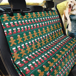 Christmas Gingerbread Man Pattern Print Pet Car Back Seat Cover