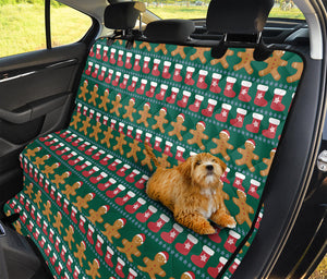 Christmas Gingerbread Man Pattern Print Pet Car Back Seat Cover