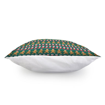Christmas Gingerbread Man Pattern Print Pillow Cover