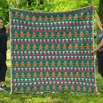 Christmas Gingerbread Man Pattern Print Quilt