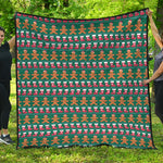 Christmas Gingerbread Man Pattern Print Quilt
