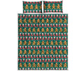 Christmas Gingerbread Man Pattern Print Quilt Bed Set