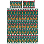 Christmas Gingerbread Man Pattern Print Quilt Bed Set