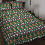 Christmas Gingerbread Man Pattern Print Quilt Bed Set