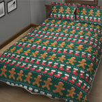 Christmas Gingerbread Man Pattern Print Quilt Bed Set