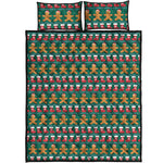 Christmas Gingerbread Man Pattern Print Quilt Bed Set