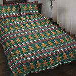 Christmas Gingerbread Man Pattern Print Quilt Bed Set