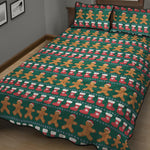Christmas Gingerbread Man Pattern Print Quilt Bed Set