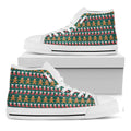 Christmas Gingerbread Man Pattern Print White High Top Sneakers