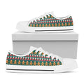 Christmas Gingerbread Man Pattern Print White Low Top Sneakers