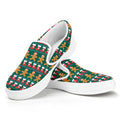 Christmas Gingerbread Man Pattern Print White Slip On Sneakers