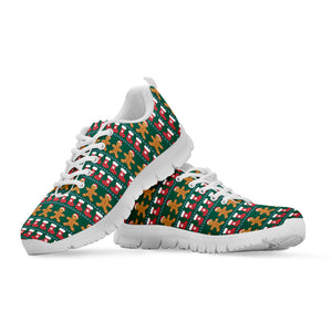 Christmas Gingerbread Man Pattern Print White Sneakers