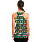 Christmas Gingerbread Man Pattern Print Women's Racerback Tank Top