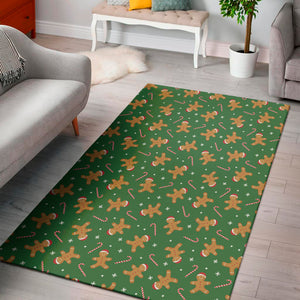 Christmas Gingerbread Pattern Print Area Rug