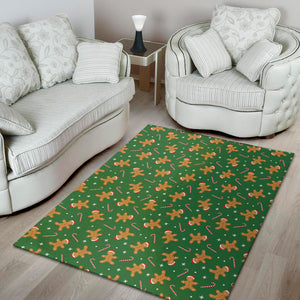 Christmas Gingerbread Pattern Print Area Rug