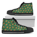 Christmas Gingerbread Pattern Print Black High Top Sneakers
