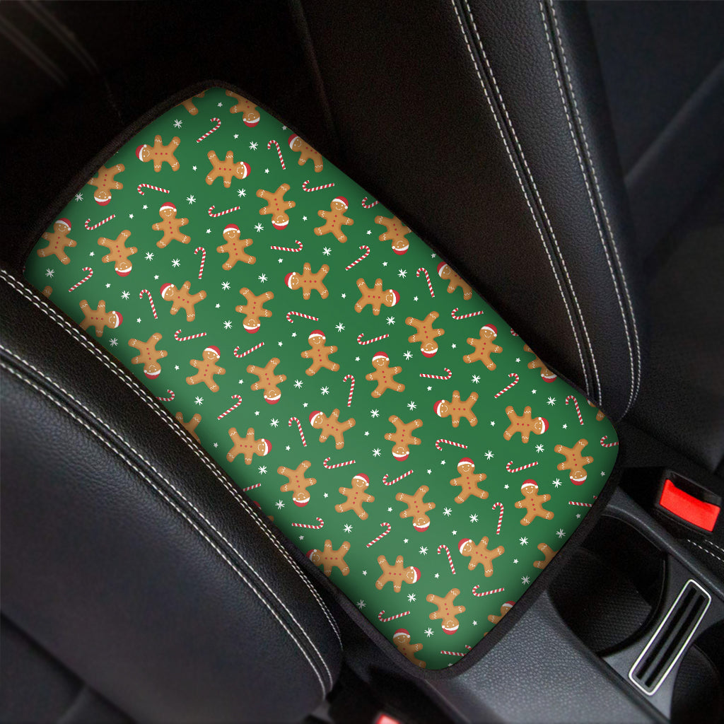 Christmas Gingerbread Pattern Print Car Center Console Cover