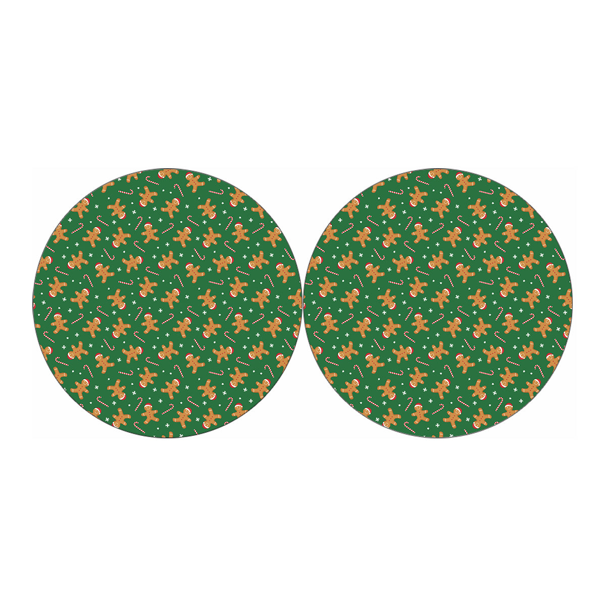 Christmas Gingerbread Pattern Print Car Coasters