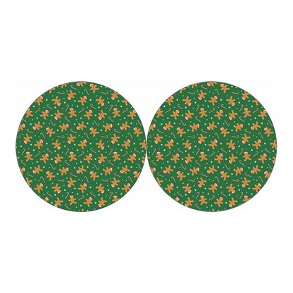 Christmas Gingerbread Pattern Print Car Coasters