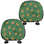 Christmas Gingerbread Pattern Print Car Headrest Covers