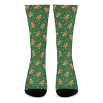 Christmas Gingerbread Pattern Print Crew Socks