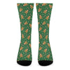 Christmas Gingerbread Pattern Print Crew Socks